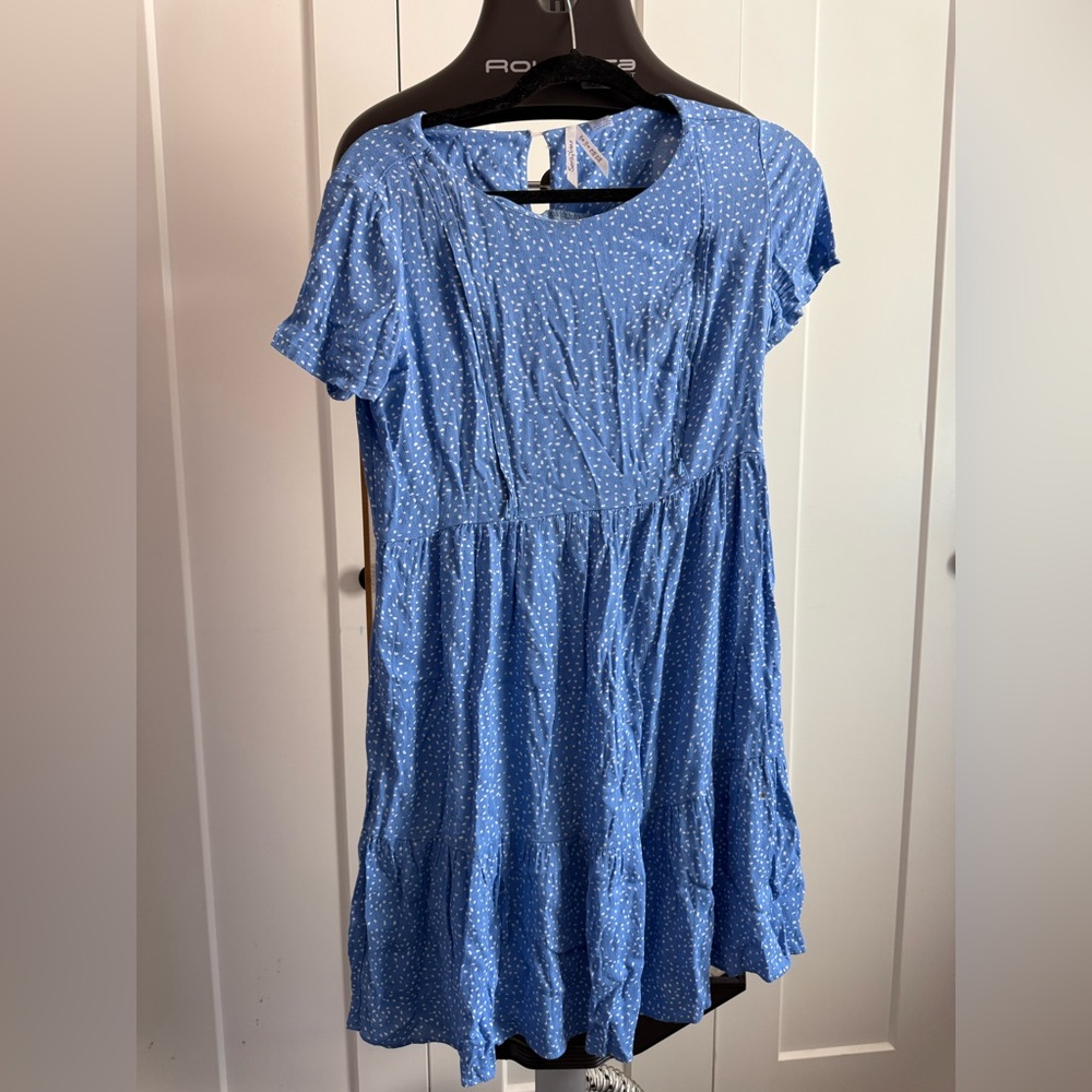 Seraphine Blue Spotted Maternity Dress (Sz 4)